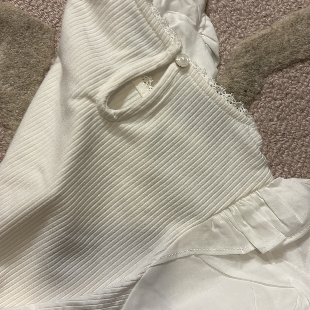 Janie and Jack White Puff Sleeved shirt - Picture 4 of 4